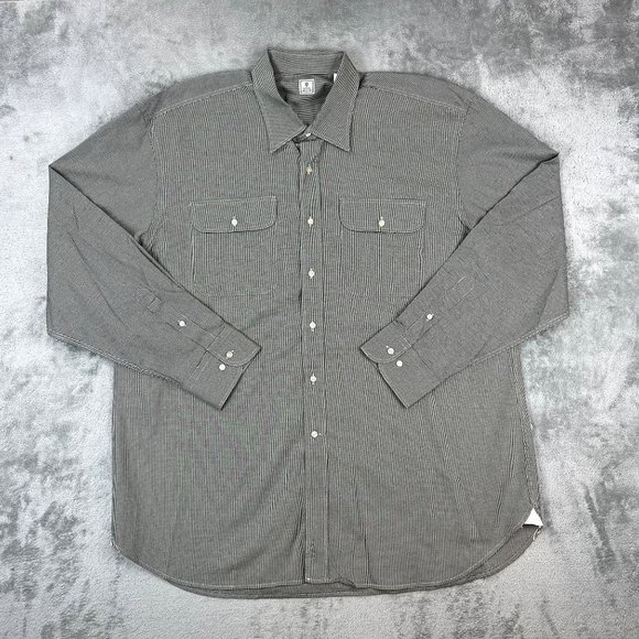 PETER MILLAR Micro Houndstooth All Over Print Mens Button Up Long Sleeve Shirt - Picture 2 of 9